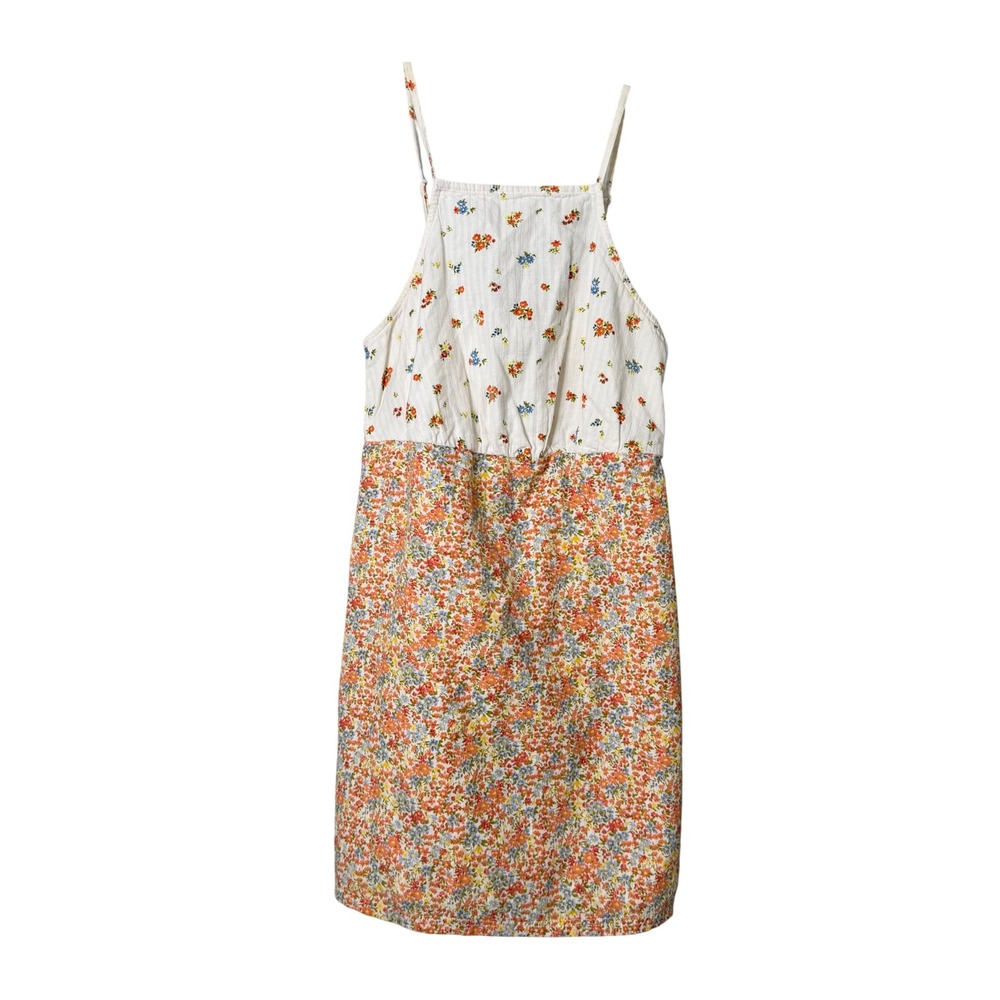 American Eagle Cami Mini Dress Womens XS Orange‎ Multi Floral Cottage Preppy